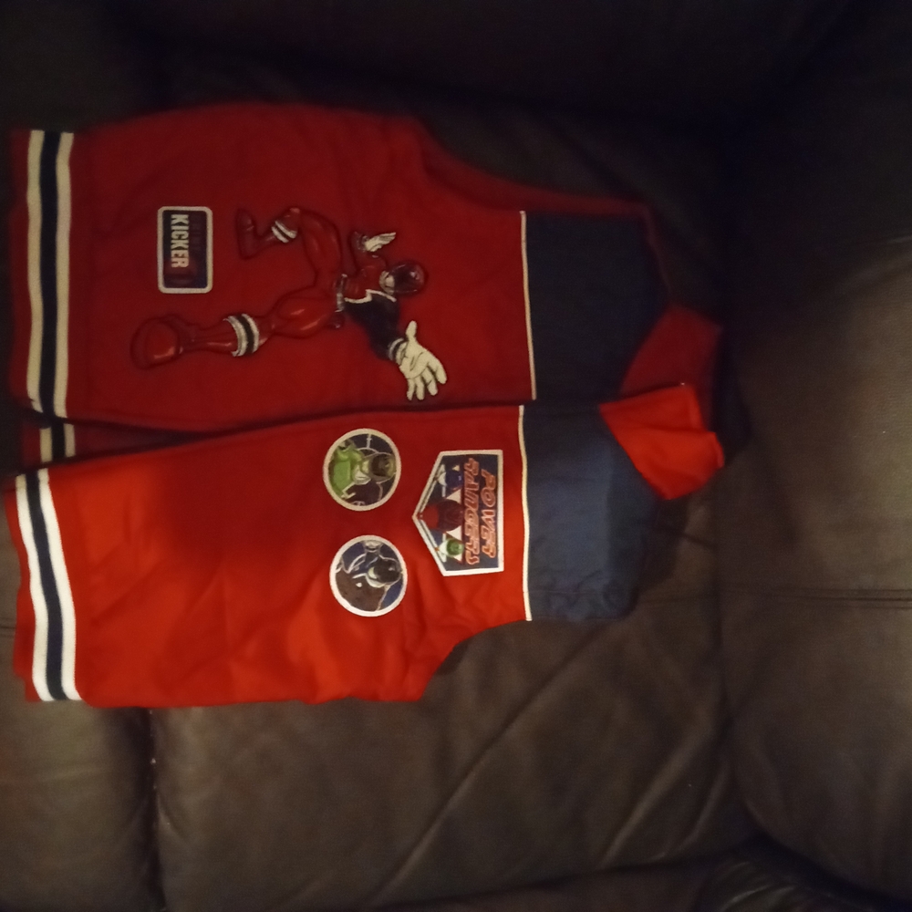 Power Ranger Red Vest with Black and White Accents. Vintage